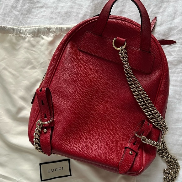 Gucci Soho GG Leather Backpack in Red - Picture 7 of 12